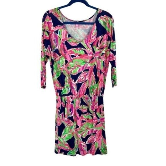 Lilly Pulitzer Cara Dolman Mini Dress Pink Blue - Picture 2 of 6